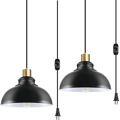 #ad Plug in Pendant Light Industrial Pendant Lighting with 16.4ft Cord Hanging ... $45.57