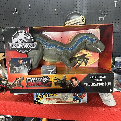 #ad ​Jurassic World Super Colossal Velociraptor Dinosaur Blue Action Figure Toy $200.00