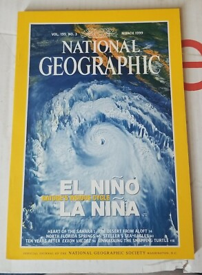 #ad National Geographic March 1999 El Niňo La Niňa Exxon Valdez Florida Springs $7.99