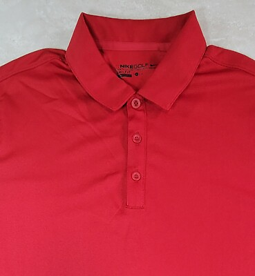 #ad Nike Dri Fit Golf Shirt Polo Shirt Red Nissan Men#x27;s Large NEW Multi Discount $15.19