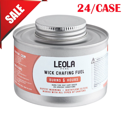 #ad 24 Case Bulk 6 Hour Wick Chafing Dish Fuel Can Chafer Food Buffet Warmer Case $37.25