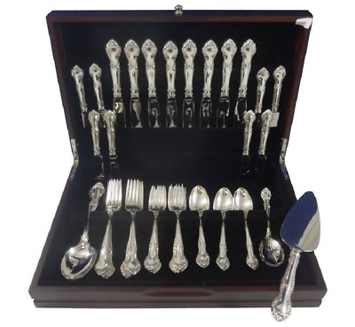 #ad English Gadroon by Gorham Sterling Silver Flatware Set For 8 Service 43 Pieces $1799.10