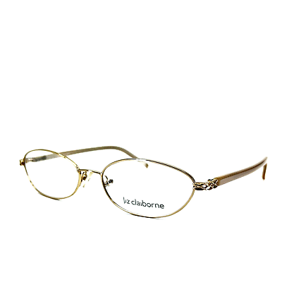 #ad Liz Claiborne Eyeglasses L297 0FJ4 Gold Oval Full Rim Frames 53 16 135 mm $39.98