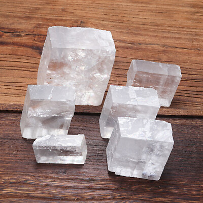 #ad Clear Natural Calcitee Iceland Spar Raw Quartz Crystal Home Mineral Specimen $9.74