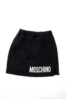 #ad Moschino Kid Childrens Girls Mini Skirt Black Cotton Size 4 $40.81
