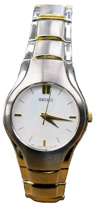 #ad Watch Seiko Two Tone Analog 25mm White Dial Stainless Steel Quartz Ladies $75.99