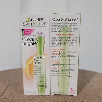 #ad Garnier SkinActive Clearly Brighter Anti Puff Eye Roller 0.5 Fl Oz Each Lot of 2 $27.19