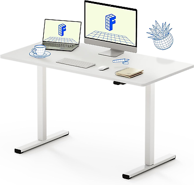 #ad Essential White Standing Desk 48 X 24 Inches Whole Piece Desk Board Electric Sta $354.99