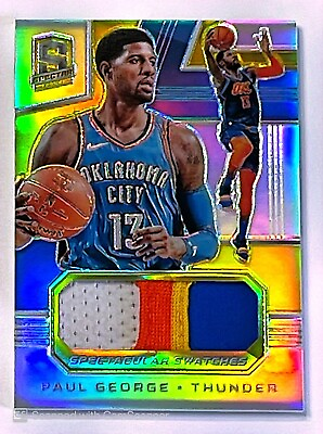 #ad 2018 19 PANINI SPECTRA PAUL GEORGE GOLD 4 COLOR JERSEY PATCH RELIC 1 10 $119.00