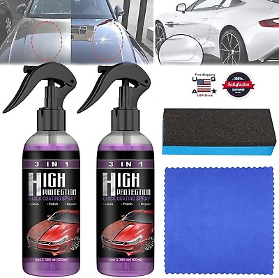 #ad 3 in 1 High Protection Quick Car Coat Ceramic Coating Spray Hydrophobic 100ML US $7.95