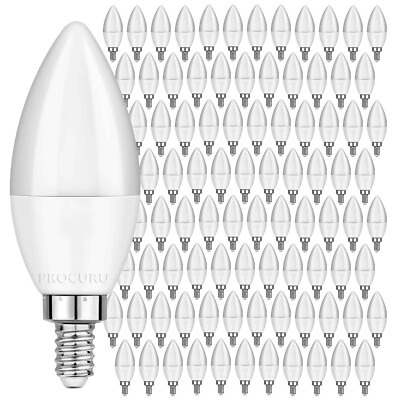 #ad 96 Pack LED Candelabra B11 C37 Bulb 4W Non Dimmable E12 Base 5000K Daylight $89.98