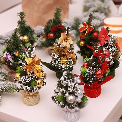 #ad 20CM Mini Desktop Christmas Tree Table Ornaments Artificial Decoration Tree $3.64