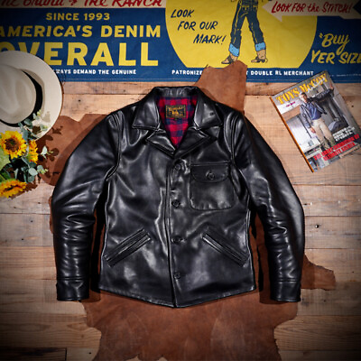 #ad Classic Men#x27;s Boxer Jacket Japanese Uncoated Cowhide Vintage Jacket $299.00