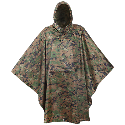 #ad USGI Industries Military Style Multi Use Rip Stop Marpat Rain Poncho $44.99