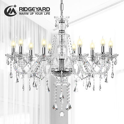 #ad Modern Crystal Chandelier 10 Arms Pendant Light Home Wedding Clear Ceiling Decor $115.99