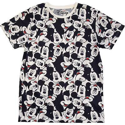 #ad Disney Unisex T Shirt: Mickey Mouse AOP Heads $9.99