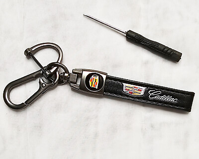 #ad Cadillac Keychain Lanyard Quick Release Key chain Leather all models remote fob $8.94