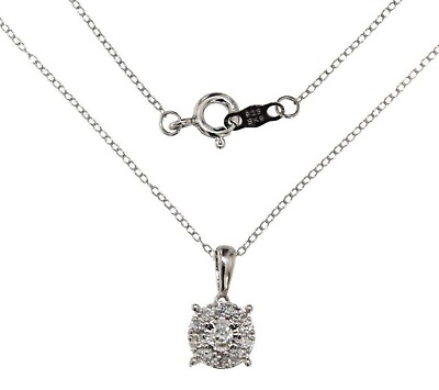 #ad Diamond Necklace Brilliant Natural 1 4 ct Sterling Silver $119.99
