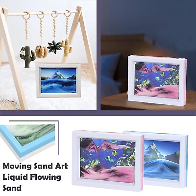 #ad 100ml Moving Sand Art Liquid Flowing Sand Art Picture Desktop Sensory Calming $24.16