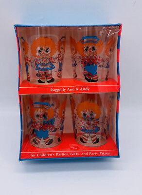 #ad Vintage Hallmark Raggedy Ann amp; Andy Plastic Party Cups 1970#x27;s $26.95
