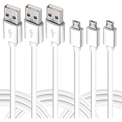 #ad Micro Usb Cable 10Ft 3 Pack Extra Long Android Phone Charger Cord High Speed $19.99