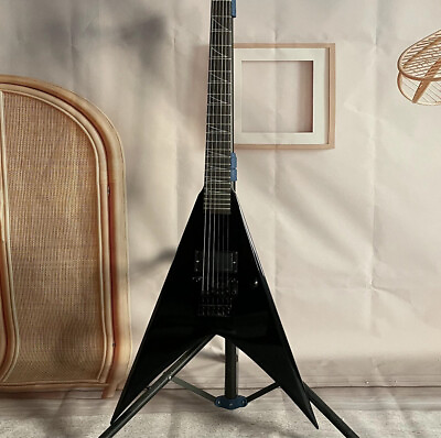 #ad Custom JK King V Black EMG Pickups 6Strings Electric Guitar Floyd Rose Bridge $276.84