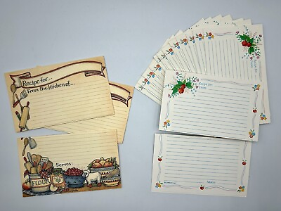 #ad Vintage 45 Recipe Card Lot with 1 Box Here’s What’s Cooking and More Blank Clean $10.99