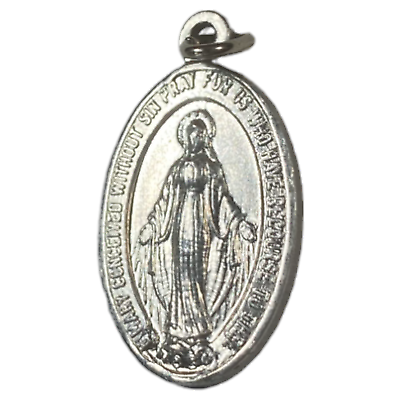 #ad Mary Conceived Without Sin Silver Pendant Made in Italy Vintage Jewelry 1quot; $18.99
