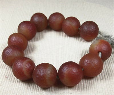 #ad 20MM Natural Red Agate Ancient Jadeite Jade Beads Bracelet $44.00