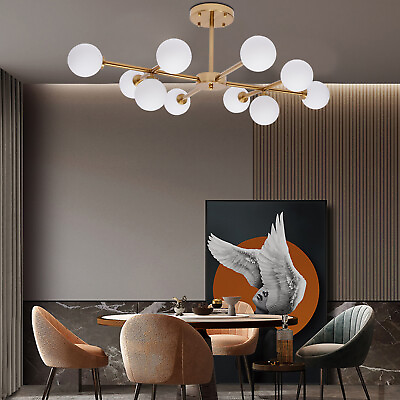 #ad Modern 10 Lights Chandelier Glass Pendant Light Semi Flush Mount Ceiling Lamp $79.80