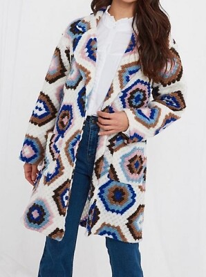#ad Joe Browns Crochet Coat Ladies Multi Size M L 14 18 #REF107 GBP 59.99