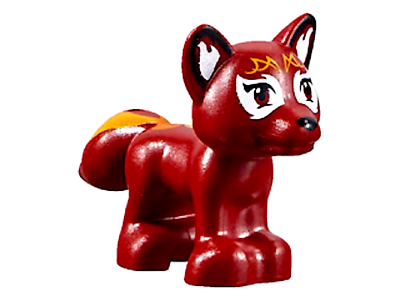 #ad Lego Fox Dark Red Black Nose White Eyes Orange Face Animal Minifigure NEW RARE $9.95