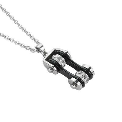 #ad Ladies Necklace Motorcycle Stainless Steel Bike Chain Pendant Chain B12 $17.99