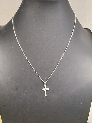 #ad 925 Chain and Cross Pendant 18quot; 3.4 Grams TW $21.95