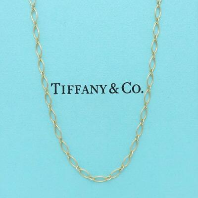 #ad Tiffany Yellow Gold Oval Link Necklace K18 He27 women necklace $828.82