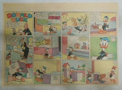 #ad Donald Duck Sunday Page by Walt Disney from 8 22 1943 Half Page Size $6.00