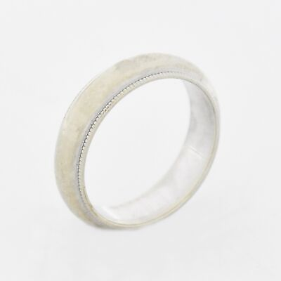#ad 14k White Gold Estate Wedding Band Ring Size 6.5 $305.14