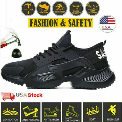 #ad Mens Safety Shoes Waterproof Sneakers Indestructible Steel Toe Work Boots Sports $36.36