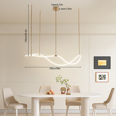 #ad 60W Linear Chandelier Hanging LampKitchen Lighting FixtureDining Room Light $138.61