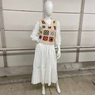 #ad SEA Gabriela Crochet Vest amp; Dress Set Size Small in Multi SS21 56 $206.00