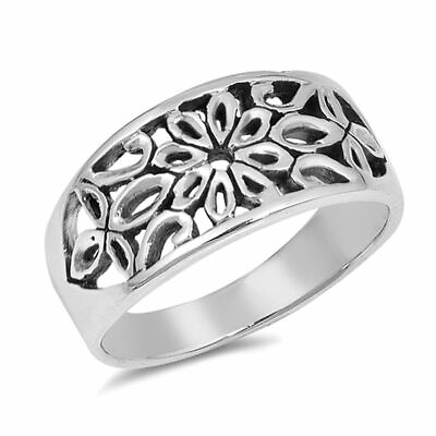 #ad 14K White Gold Celtic Flower Victorian Leaf Wedding Ring Precious Metal Women#x27;s $270.00