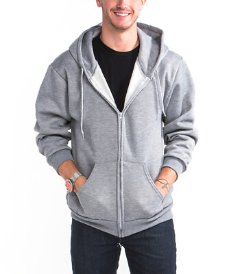 #ad Men#x27;s Heavyweight Zip Up Hoodie Jacket Cotton Full Zipper Hooded Sweatshirt Warm $29.89
