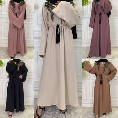 #ad Dubai Abaya Muslim Women Maxi Dress Arab Robe islamic Turkish Party Gown Robe C $72.19