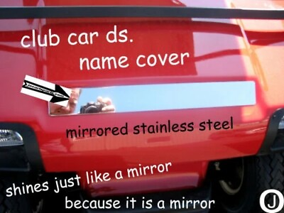 #ad CLUB CAR DS #8 Mirrored Stainless Steel NAME COVER PLATE $27.95