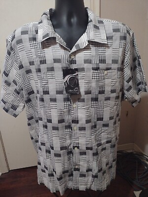 #ad NWT New Cremieux Monte Carlo Collection White Gray Short Sleeve Shirt 2XL $30.99