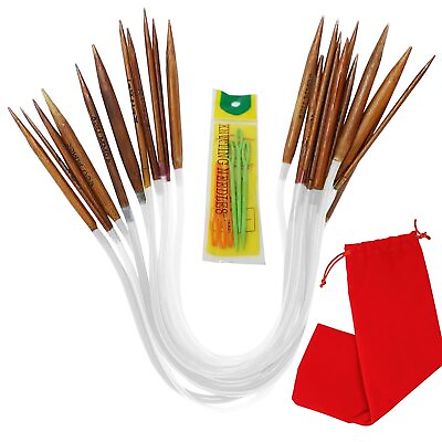 #ad 12 Inch 30Cm Short Circular Knitting Needles Set With 11 Sizes Knitting For $25.55