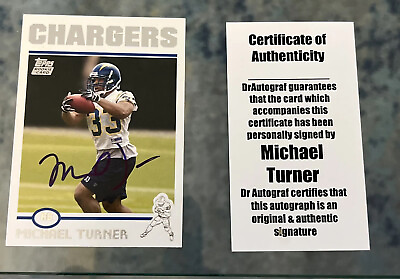 #ad 2004 NFL Topps MICHAEL TURNER RC Auto w authenticity Rookie Chargers $15.00