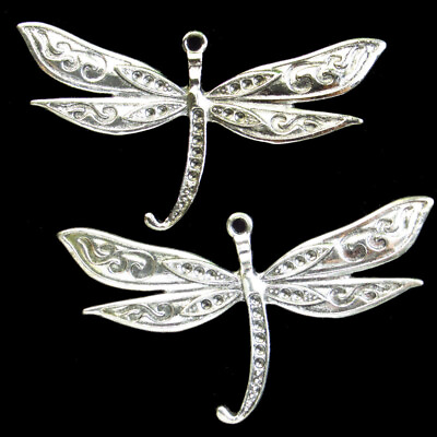 #ad 2Pcs 76x42x2mm Tibetan Silver Dragonfly Pendant Bead Q13569 $11.69