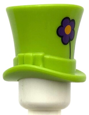 #ad Lego New Lime Minifigure Headgear Hat Top Hat w Ribbon w Flower Part $3.99