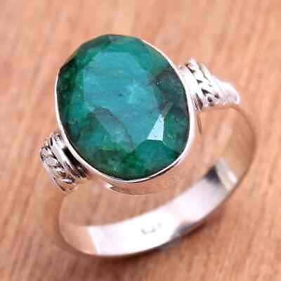 #ad Sakota Mine Emerald Gemstone 925 Sterling Silver Handmade Ring Women#x27;s Jewelry $73.10
